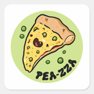 Pea-zza Schattigee Pizza Plantaardige Pun Sticker