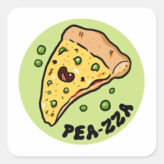 Pea-zza Schattigee Pizza Plantaardige Pun Sticker (Voorkant)