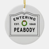Peabody, MA Holiday Wreath Ceramic Ornament (Voorkant)