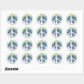 Peace-3 Ronde Sticker (Vel)