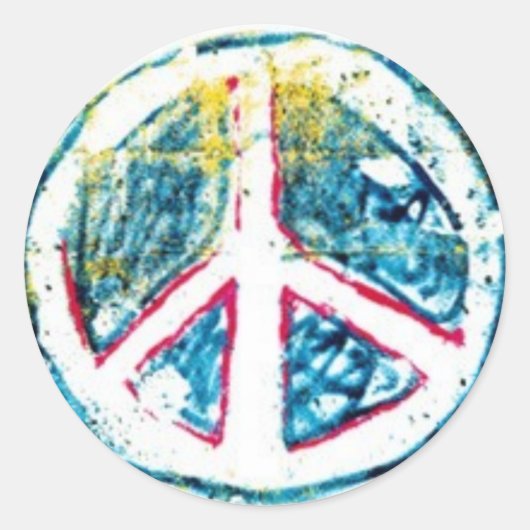Peace-3 Ronde Sticker (Voorkant)