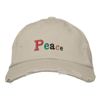 "Peace" Adjustable Cap Embroidered Hat Geborduurde Pet