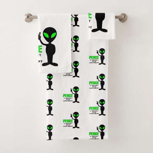 Peace Alien Bad Handdoek (Insitu)