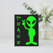 Peace Alien Briefkaart (Staand voorkant)
