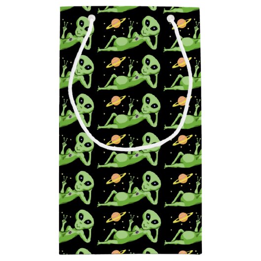 Peace Alien Gift Bag Klein Cadeauzakje (Achterkant)