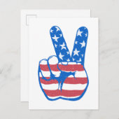 Peace American Flag Pattern Briefkaart (Voorkant / Achterkant)