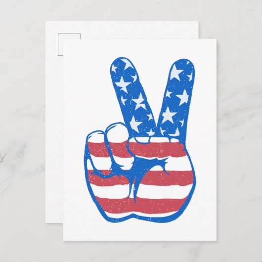 Peace American Flag Pattern Briefkaart (Voorkant / Achterkant)