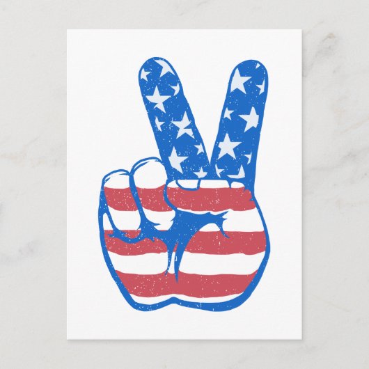 Peace American Flag Pattern Briefkaart (Voorkant)