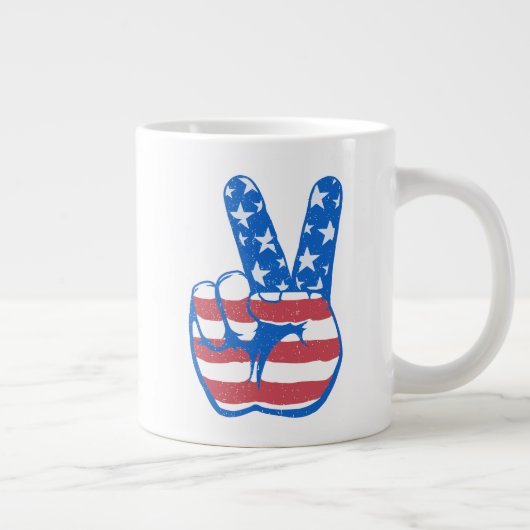 Peace American Flag Pattern Extra Grote Beker (Rechts)