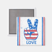 Peace American Flag Pattern Magneet (Voorkant / Achterkant)