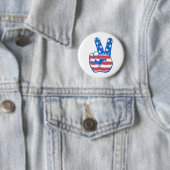 Peace American Flag Pattern Ronde Button 5,7 Cm (In situ)
