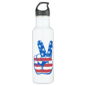 Peace American Flag Pattern Waterfles (Voorkant)