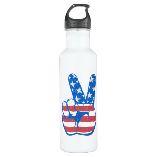 Peace American Flag Pattern Waterfles