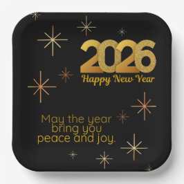 Peace and Joy 2026 Paper Plate Papieren Bordje