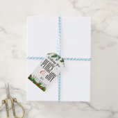 Peace and Joy Black White Red Berries kerstcadeau Cadeaulabel (Met Touw)