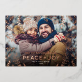 Peace and Joy Botanical Overlay Folie Feestdagenkaart (Voorkant)