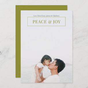 Peace and Joy Moderne Kerstgroene Kaart