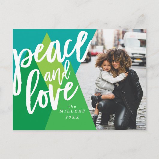 Peace and Love Bright Christmas Carte photo (Devant)