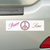 Peace and Love Bumpersticker (Op auto)