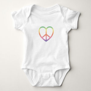 Peace and Love Heart Organic Cotton Onsie Romper