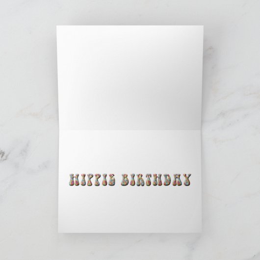 Peace and Love Hippie Hippopotamus Verjaardag Kaar Kaart (Binnen)