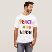 Peace and Love Hippie Mannen T-Shirt (Voorkant volledig)