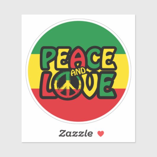 PEACE and LOVE, reggae style Sticker (Vel)