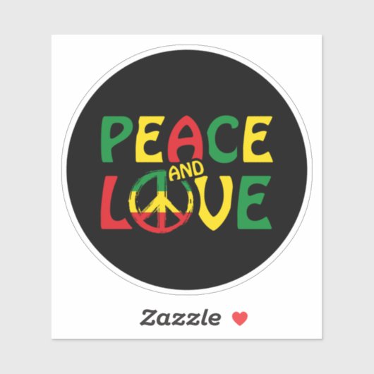 PEACE and LOVE, reggae style Sticker (Vel)