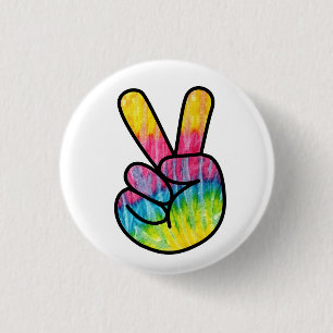 Peace and Love Sign Round Button