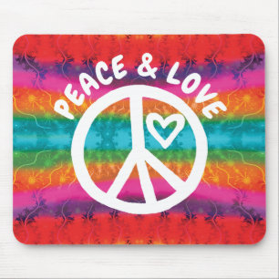 Peace and Love Tie Dye Stripes Muismat