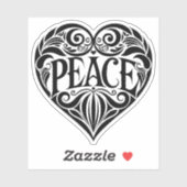 Peace and Love vinyl sticker (Vel)