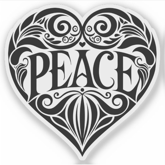 Peace and Love vinyl sticker (Voorkant)