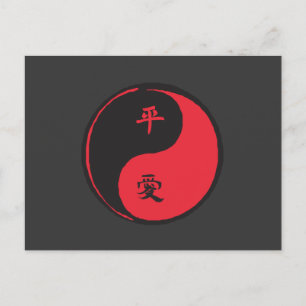 Peace and Love Yinyang Briefkaart