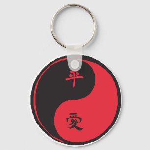 Peace and Love Yinyang Sleutelhanger