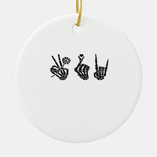 Peace and Roll Skeleton Hands Classic Keramisch Ornament
