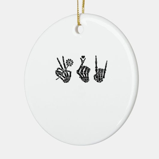 Peace and Roll Skeleton Hands Classic Keramisch Ornament (Links)