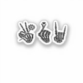 Peace and Roll Skeleton Hands Classic Sticker (Voorkant)