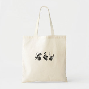 Peace and Roll Skeleton Hands Classic Tote Bag