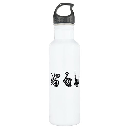 Peace and Roll Skeleton Hands Classic Waterfles (Voorkant)