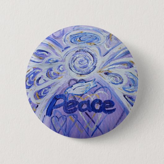 Peace Angel Art Button Pin Pendant (Ronde) (Voorkant)