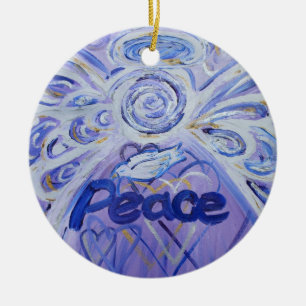 Peace Angel Word Art Gift Holiday Ornament