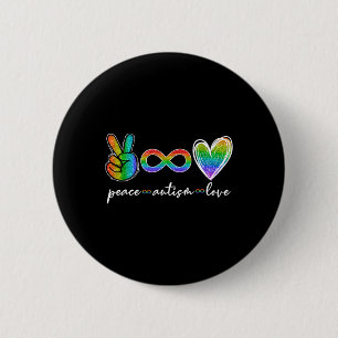 Peace Autism Love Infinity Symbol Autisme Awarenes Ronde Button 5,7 Cm