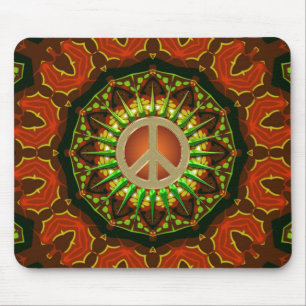 Peace Batik Floral Geometry Mousepad Muismat
