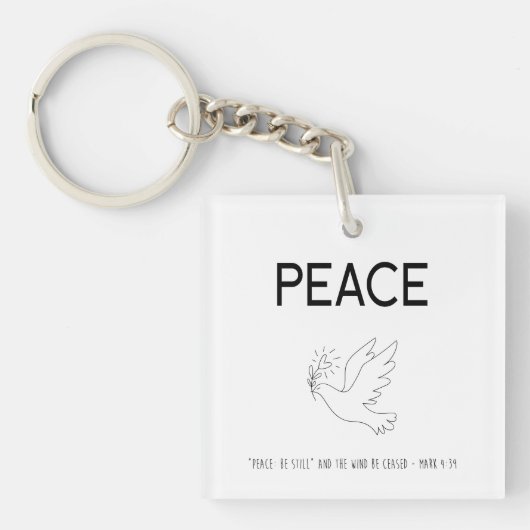 Peace be still bird flying sleutelhanger (Voorkant)
