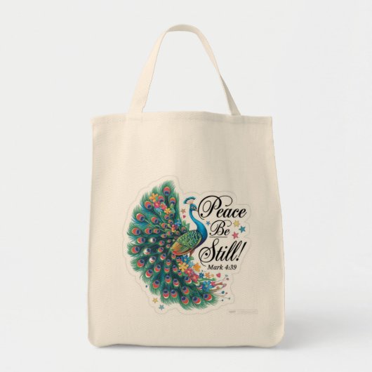 Peace be still grocery tote bag (Voorkant)