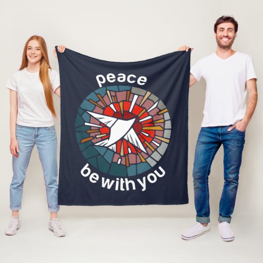 Peace be with you fleece deken (In situ)