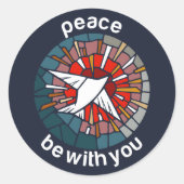 Peace be with you ronde sticker (Voorkant)