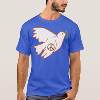 Peace Bird Dove Pigeon Hippy Hippie T-shirt
