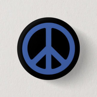 Peace Blue Ronde Button 3,2 Cm