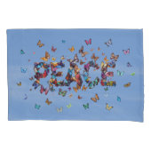 PEACE Blue Sky Butterflies | Motivational Hope Joy Kussensloop (Voorkant)